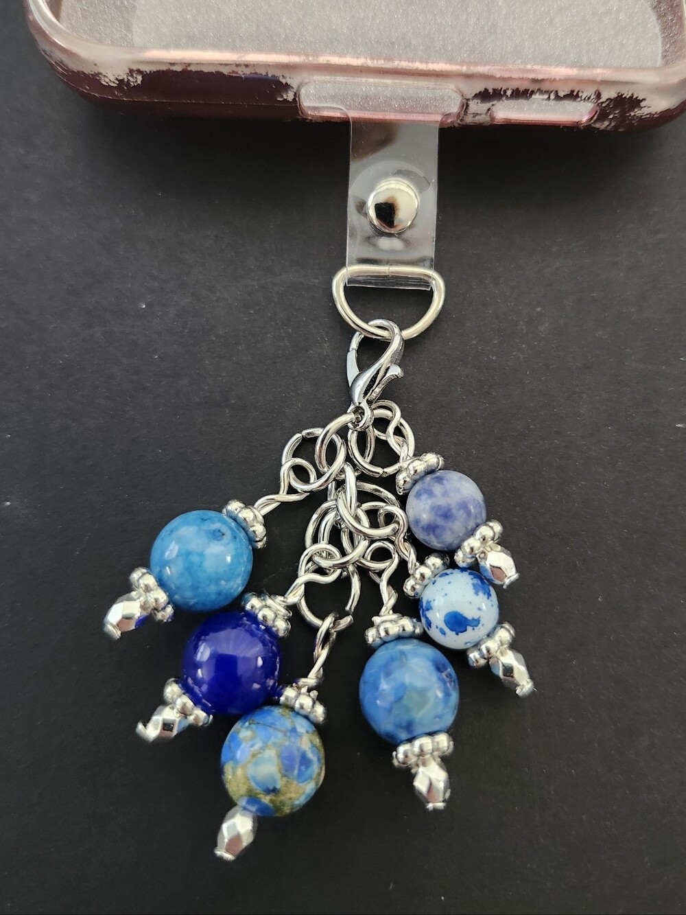 Blue Phone Charm with Insert
